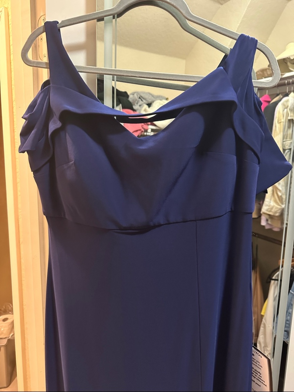 Night Way Collections Royal Blue Off-Shoulder Midi Dress